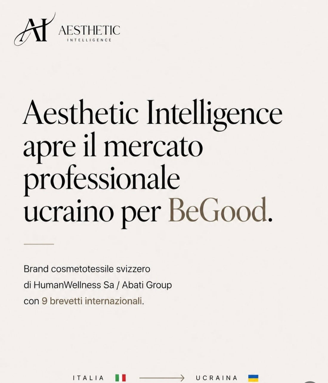 Aesthetic Intelligence apre il mercato professionale ucraino per BeGood: come sviluppare nuovi mercati nel settore beauty